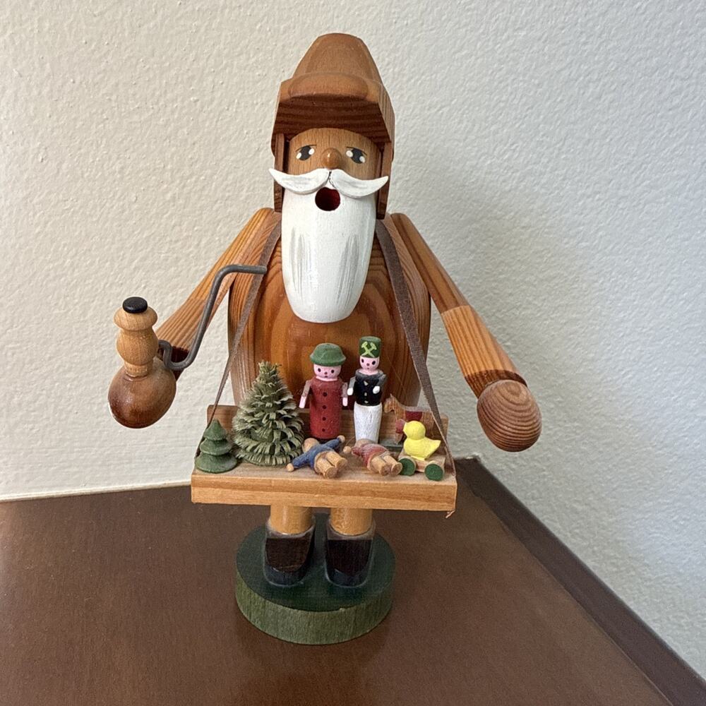 Vintage Expertic Erzgebirge Wood Smoker Figurine - Toy Vendor